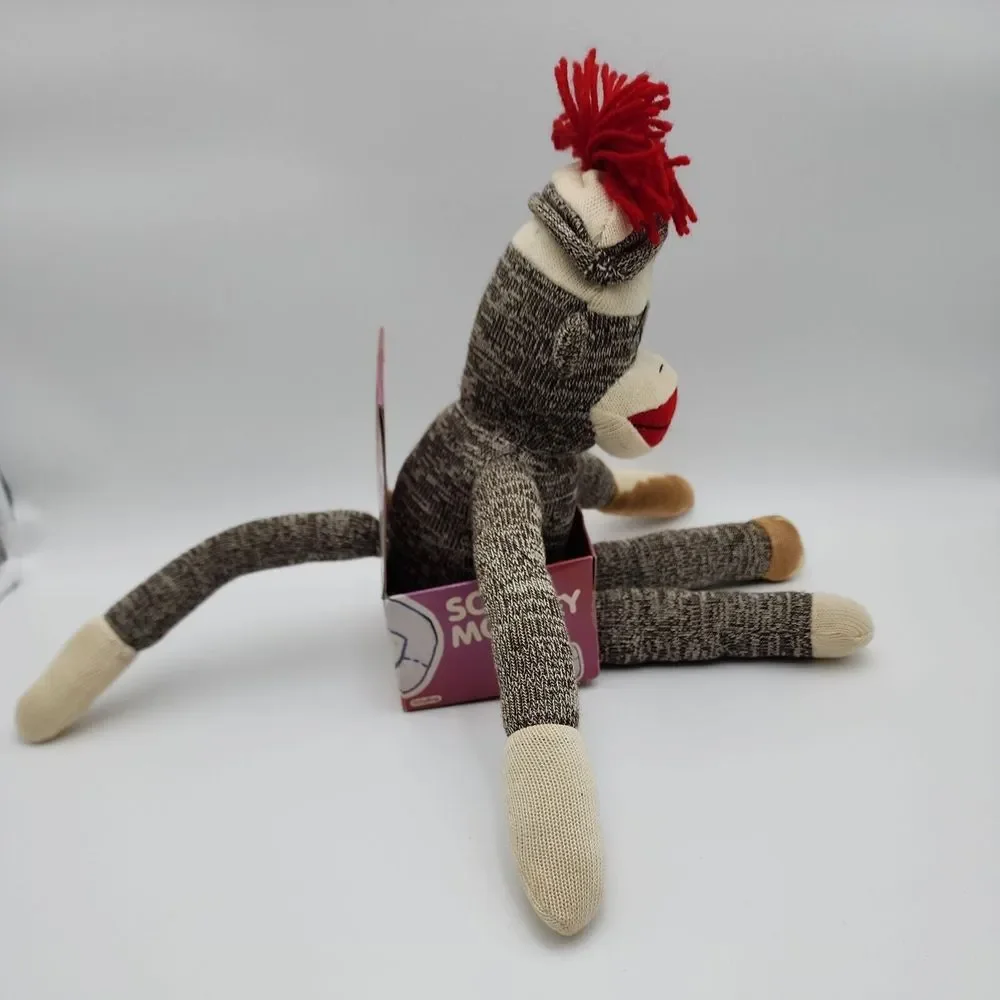Schylling M Sock Monkey Classic Retro Toy Brown Big Lips 20